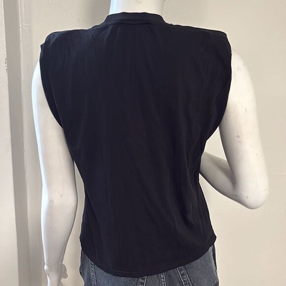 Alice + Olivia Braxton Padded Shoulder Muscle Tee Sleeveless Tank Top - Picture 5 of 8